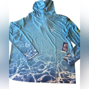 Guy Harvey NWT Light Blue and White fishing shirt XXL